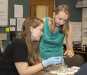 The University of Richmond's Kristine Grayson in her lab working with students.